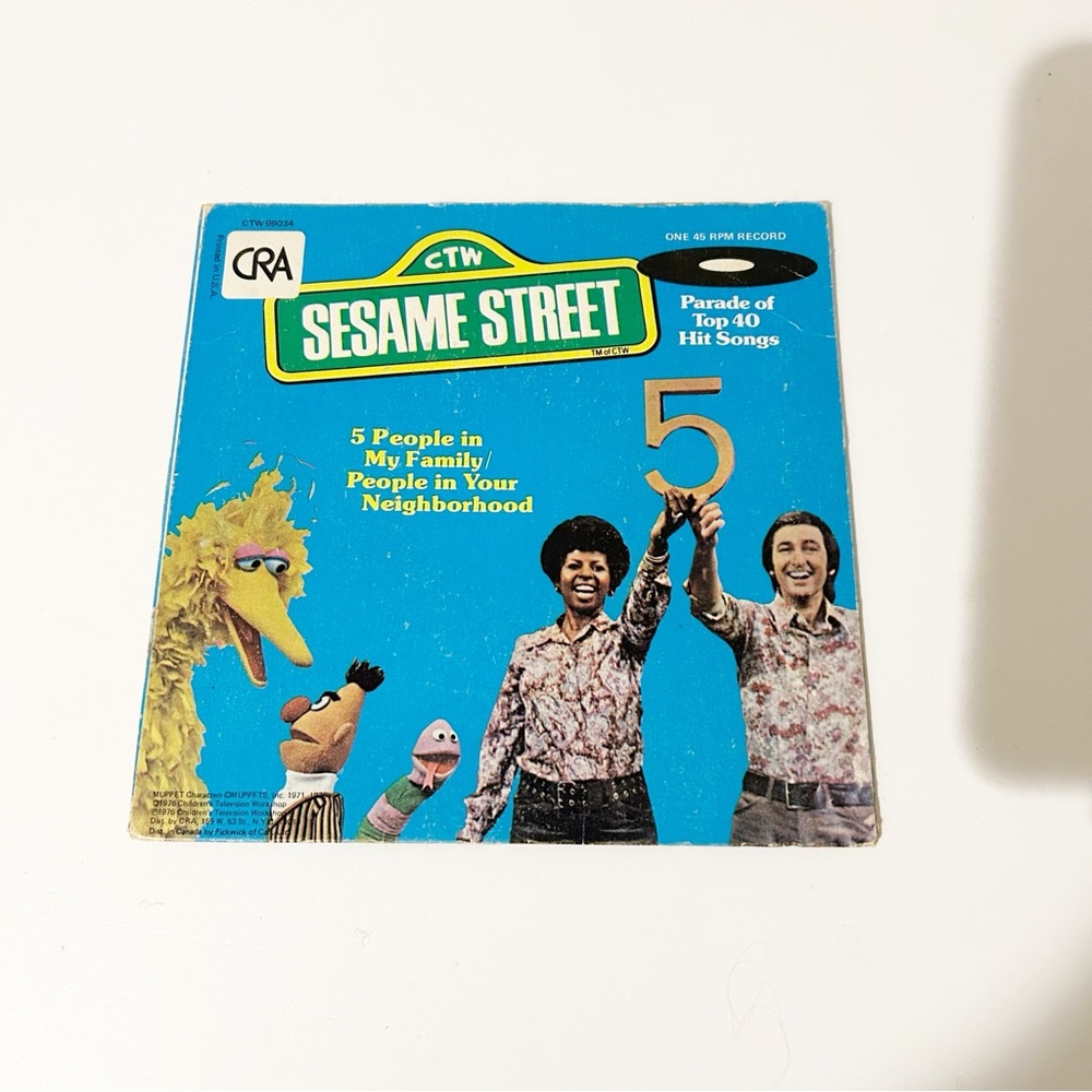 Vintage 1976 Sesame Street 45 RPM Record Original Record Nostalgia Collectable